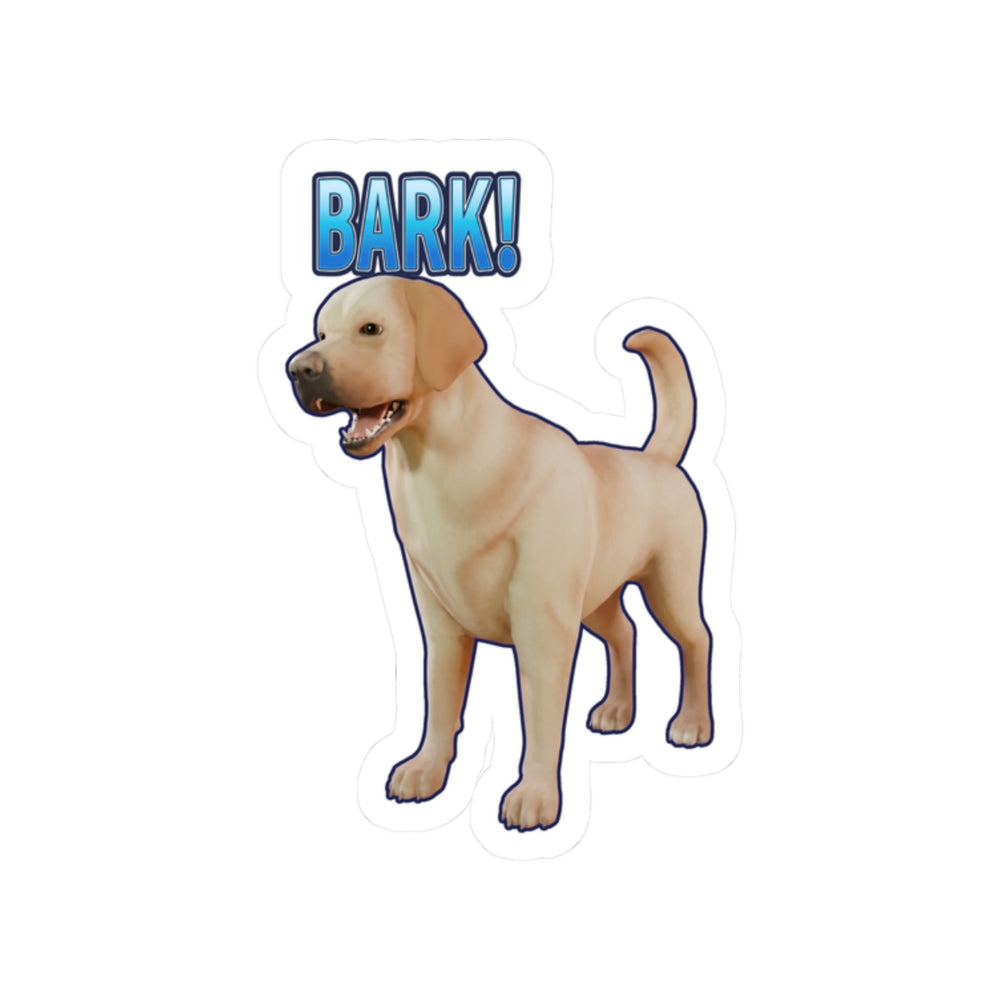 Trailer Park Alien Yellow Lab 'BARK!' Kiss-Cut Sticker