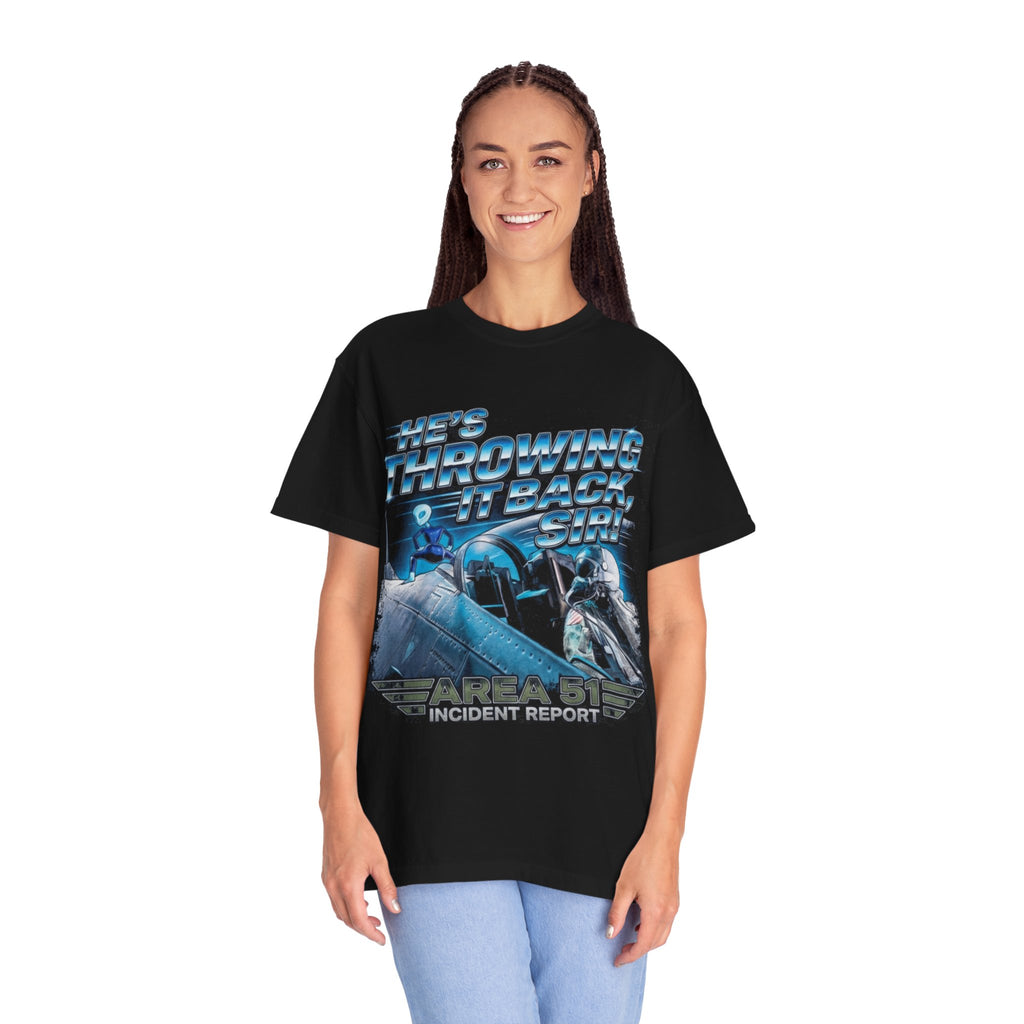 Throwing It Back – Area 51 Incident Report Tee