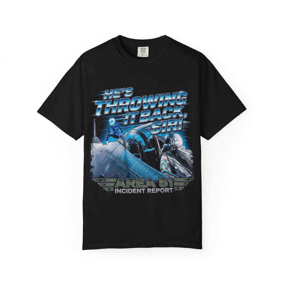 Throwing It Back – Area 51 Incident Report Tee